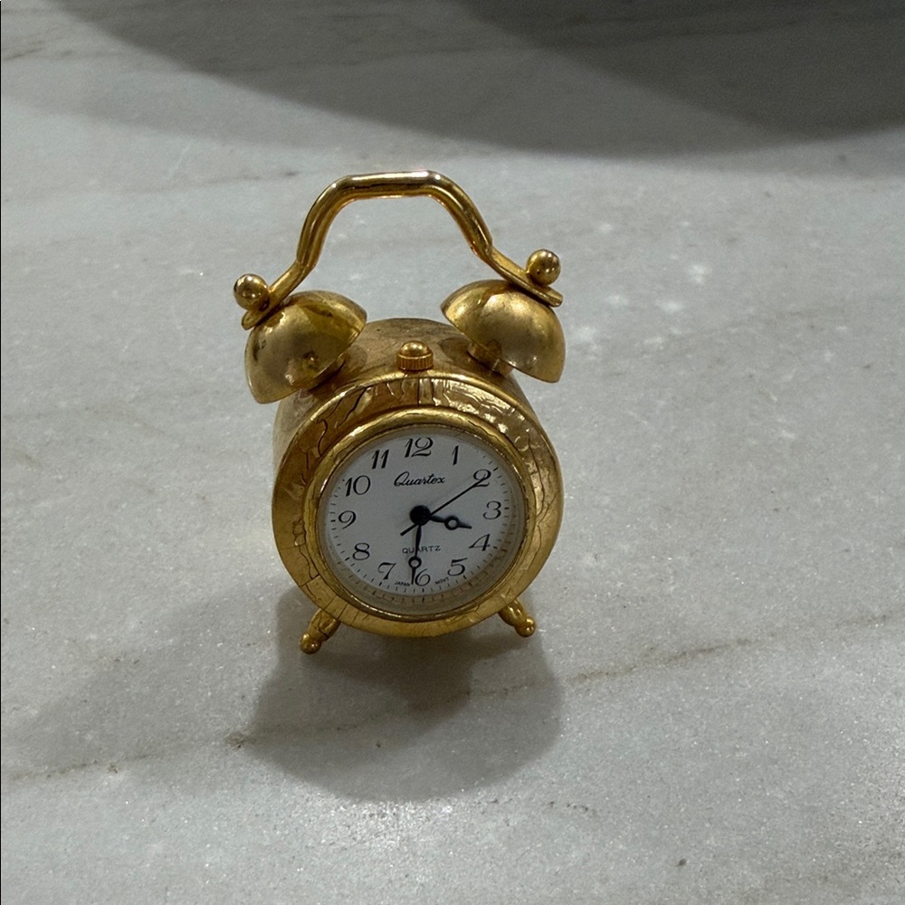 Gold Miniature Clock Home Decor